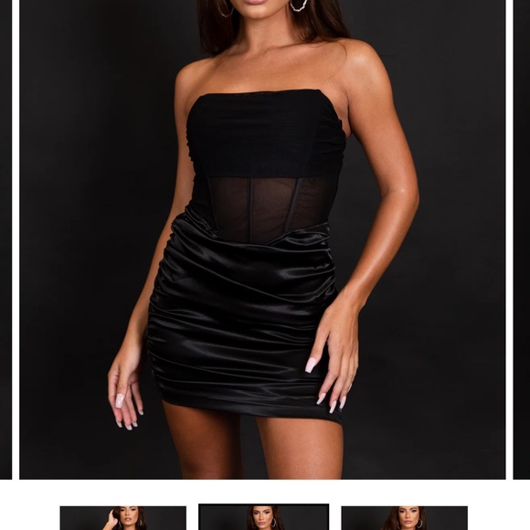 Black Strapless Mini Dress - Picture 5 of 6